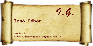 Izsó Gábor névjegykártya